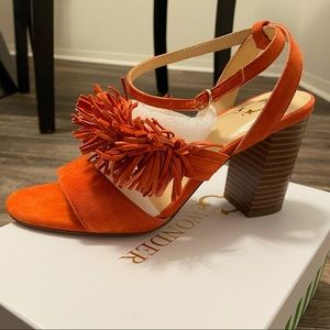 BRAND NEW Orange Fringed Fall Sandal